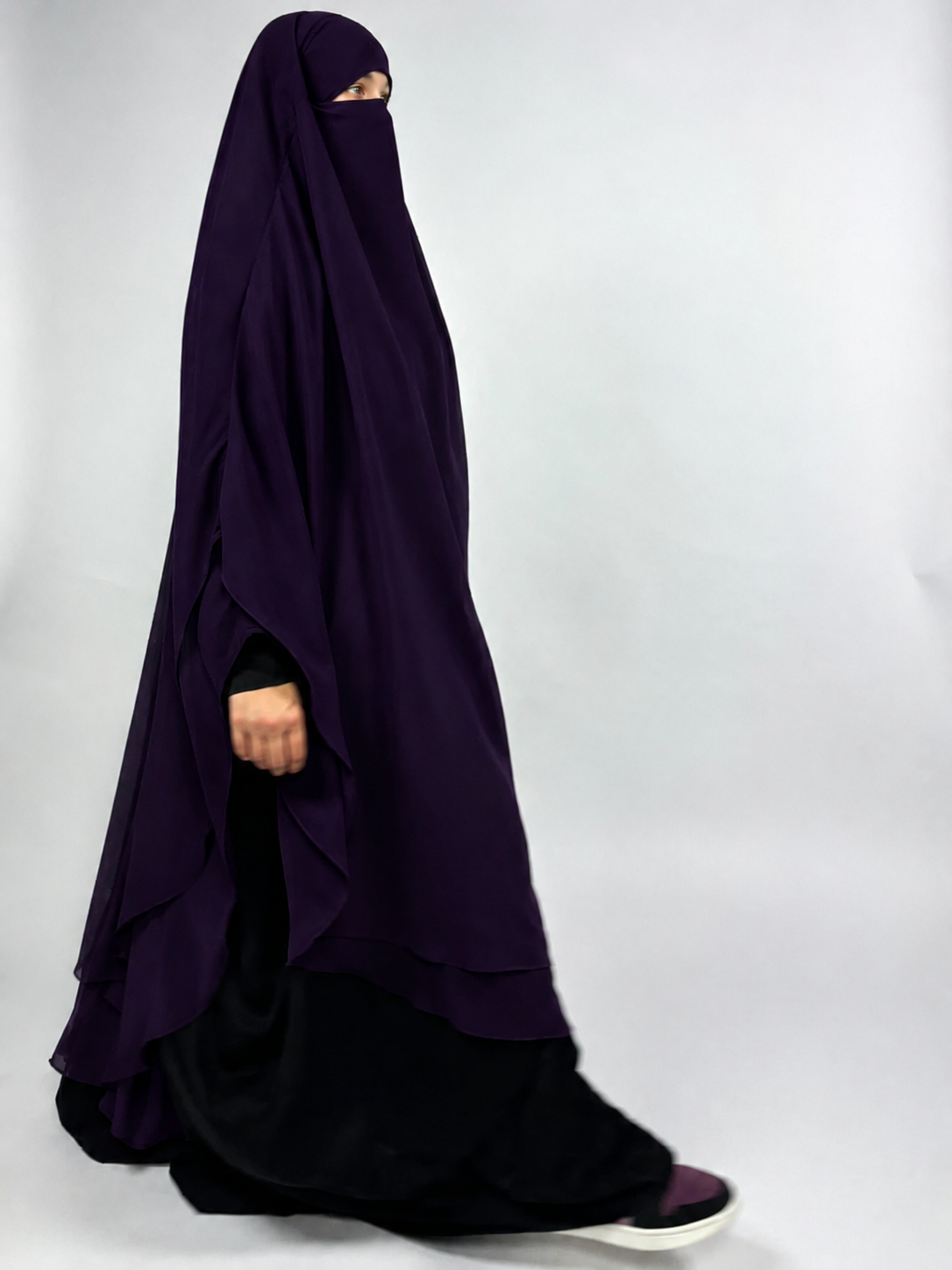 Long Round Chiffon Khimar | 2 Layer Round