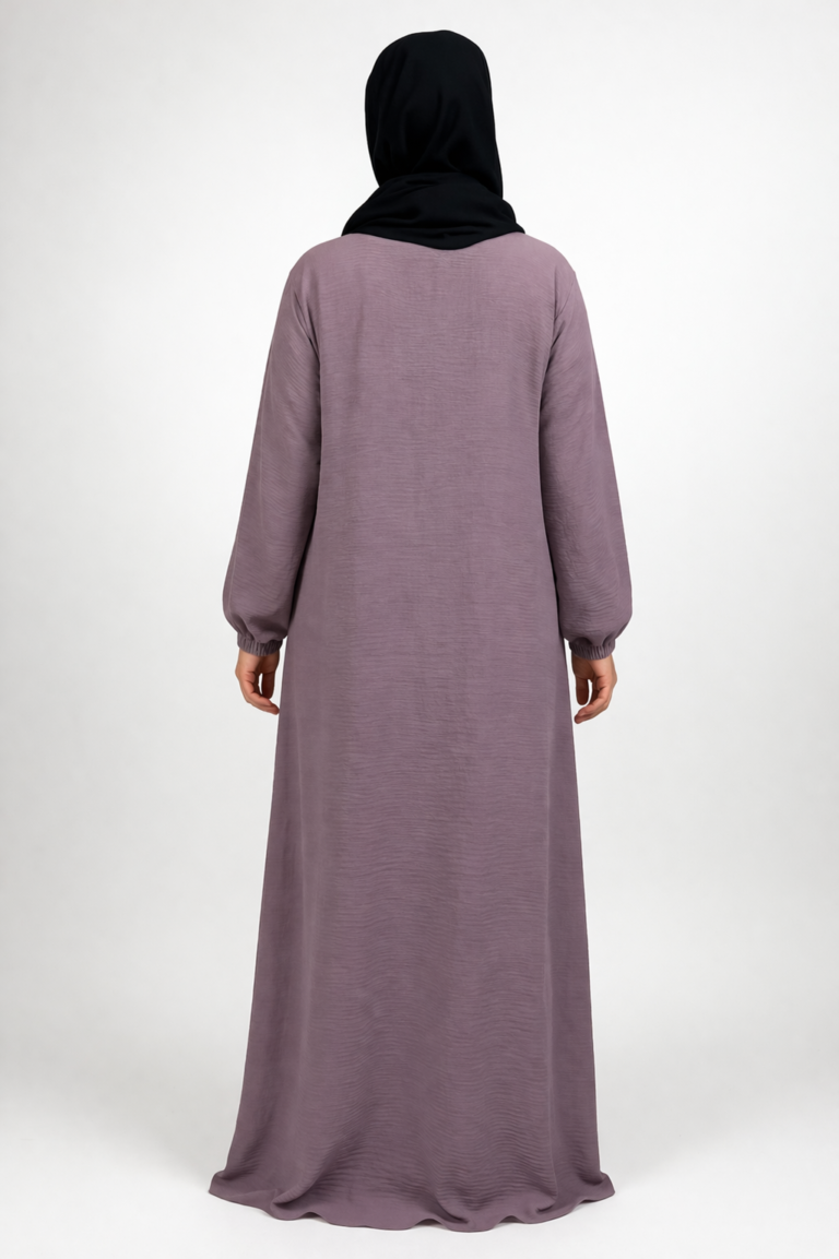 Stretchy Abaya with Elastic Cuffs