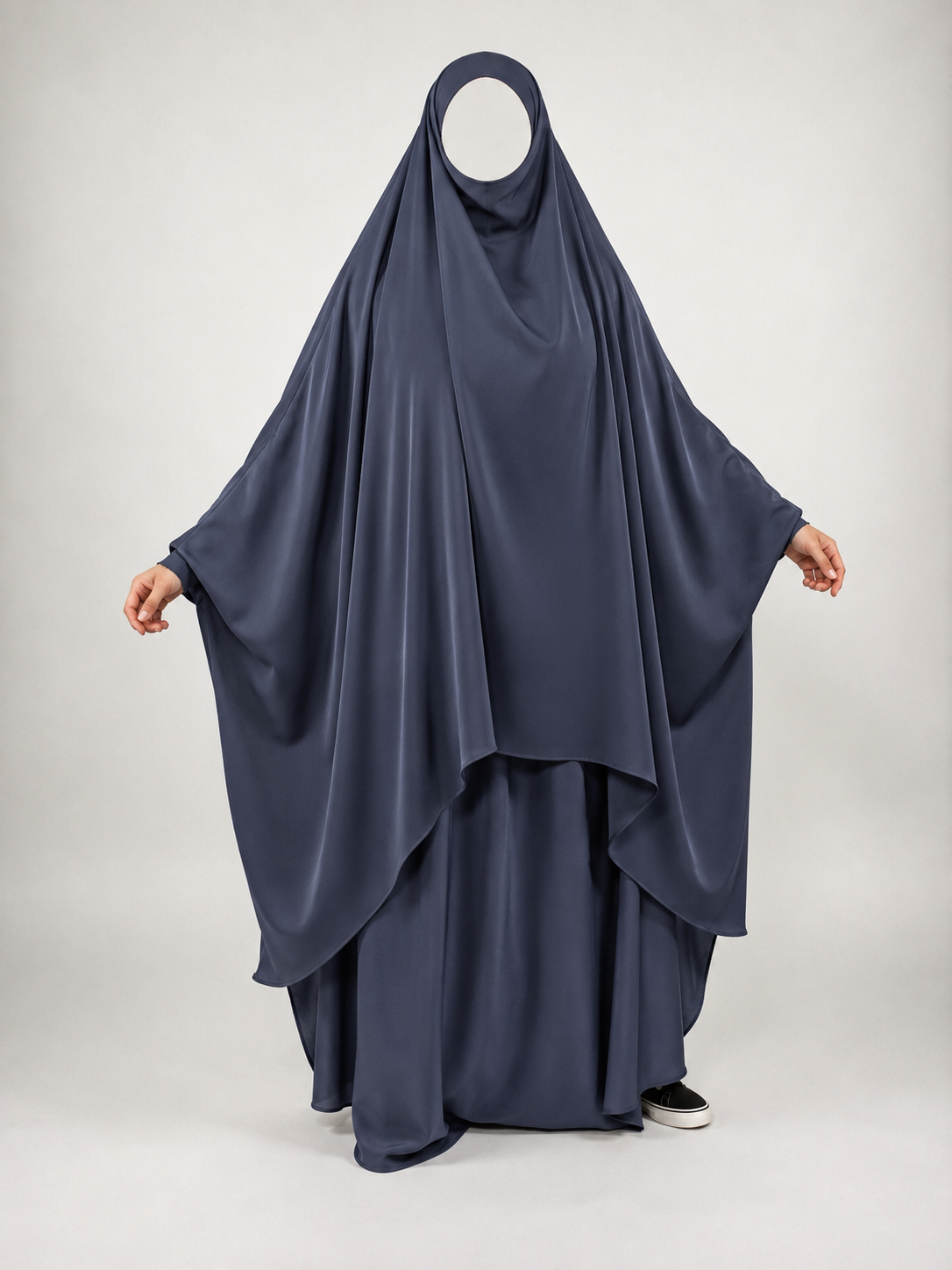Midnight Slate 2 Piece Jilbab - Waterall Style