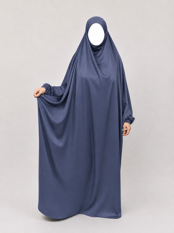 1 Piece Jilbab | Elastic Cuff | Nida | Midnight Slate
