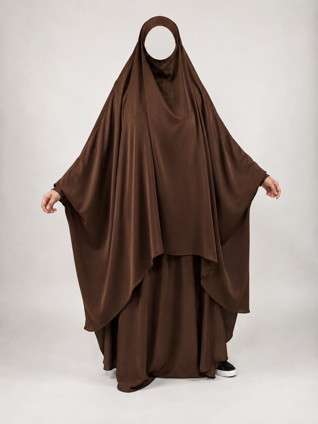 Mink Cocoa 2 Piece Jilbab - Waterall Style