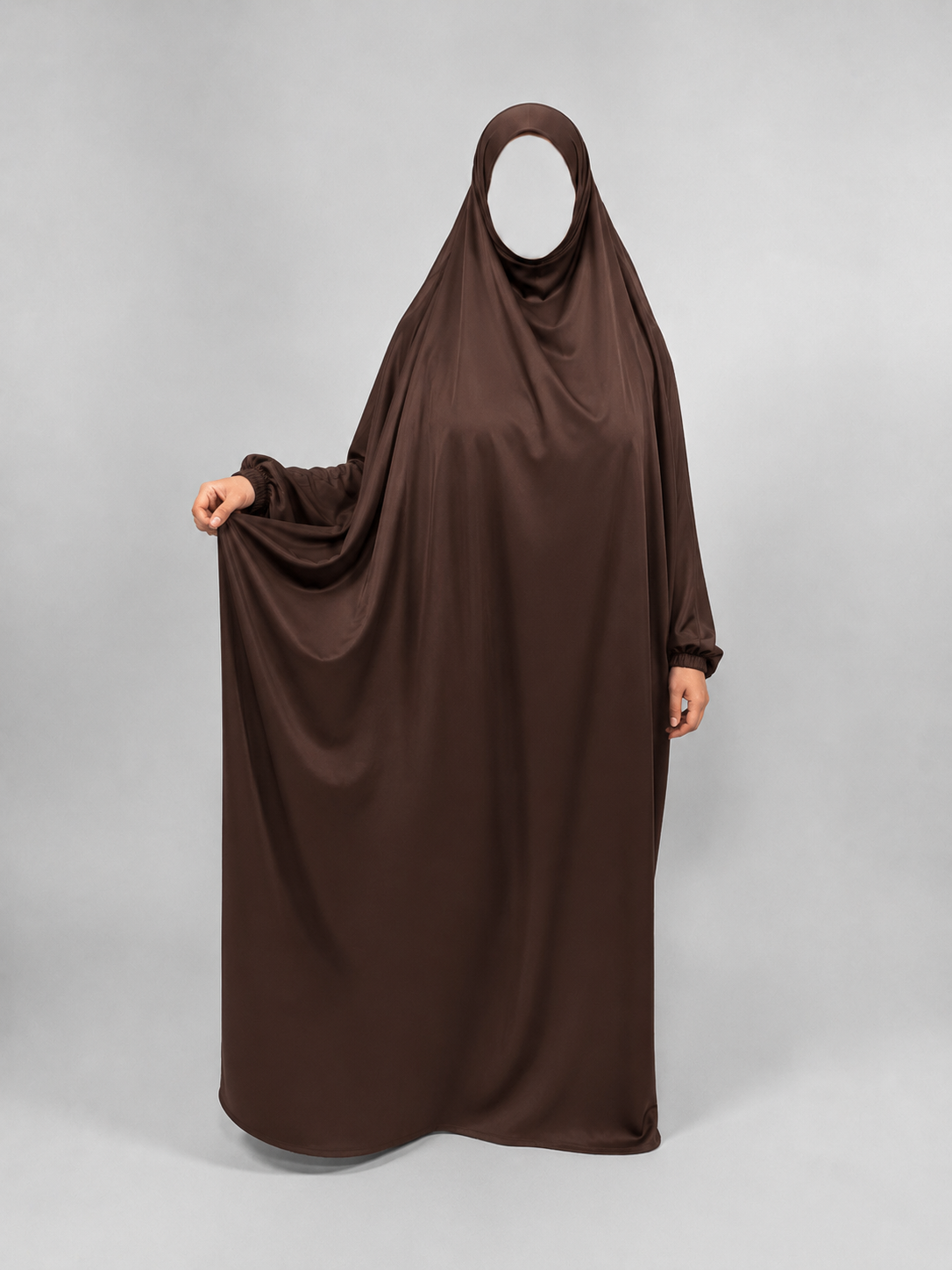 1 Piece Jilbab | Elastic Cuff | Nida | Mink Cocoa