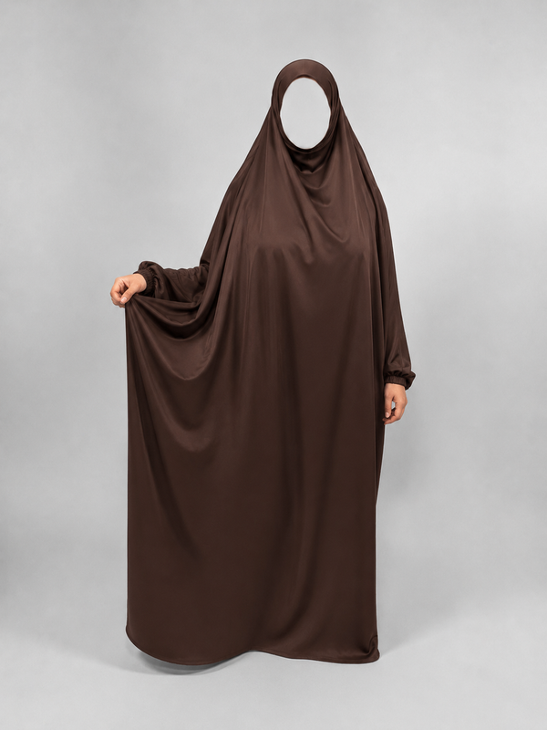 1 Piece Jilbab | Elastic Cuff | Nida | Mink Cocoa