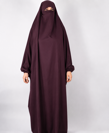 Full Length Puffy Sleeve Jilbab in Mocha Noir