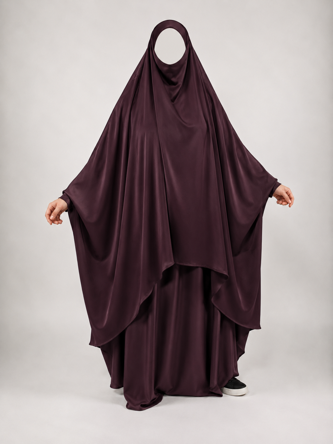 Mocha Noir 2 Piece Jilbab - Waterall Style