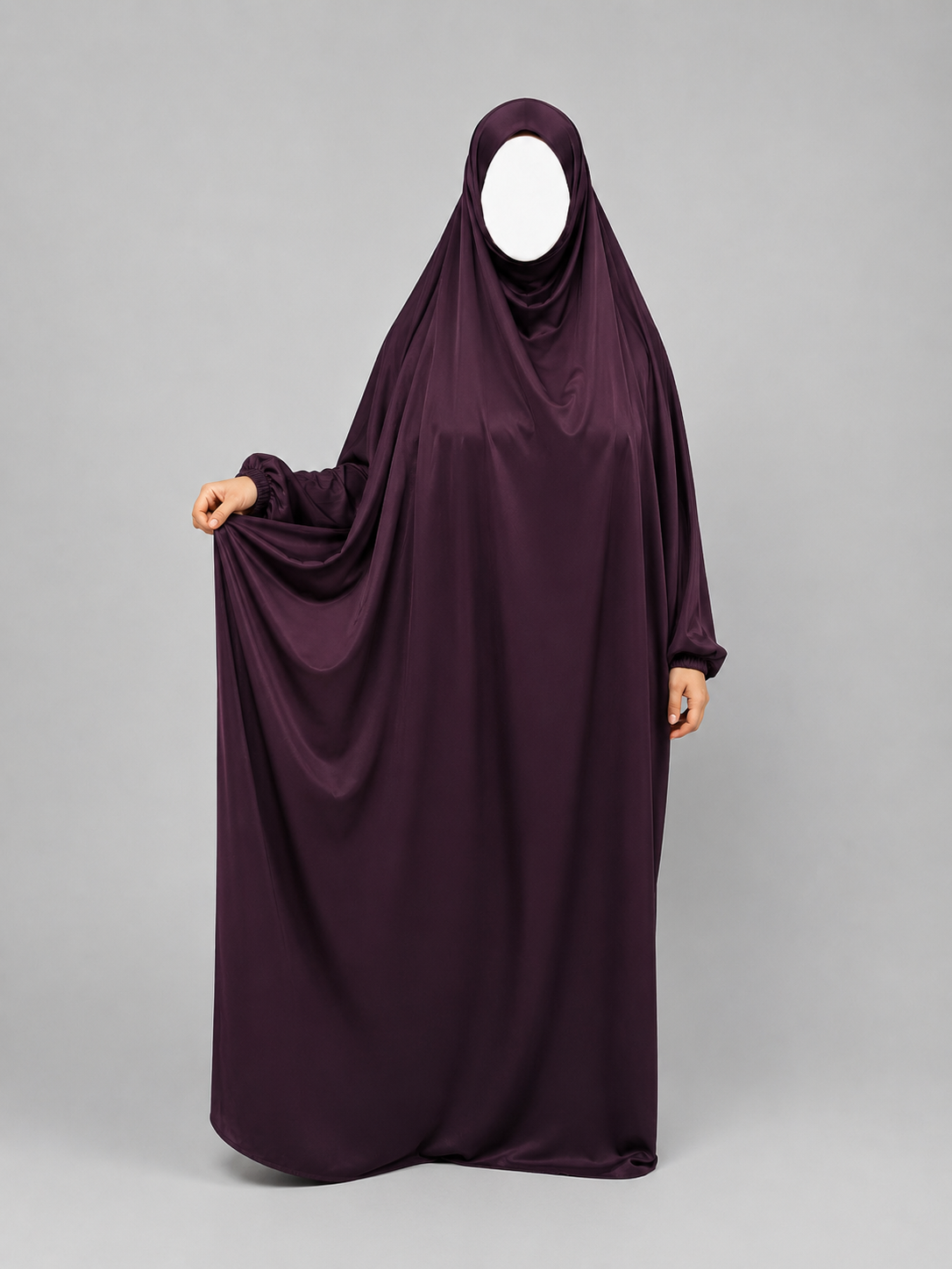 1 Piece Jilbab | Elastic Cuff | Nida | Mocha Noir