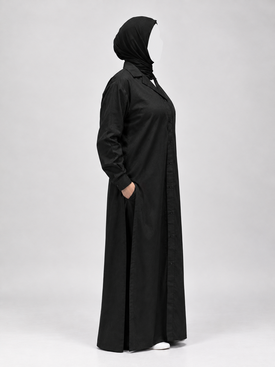 Cotton Modest Co-Ord Set | Shirt Style Abaya with Wide Leg Palazzo Trousers