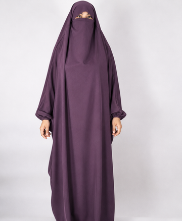 Full Length Puffy Sleeve Jilbab in Mulberry Mist