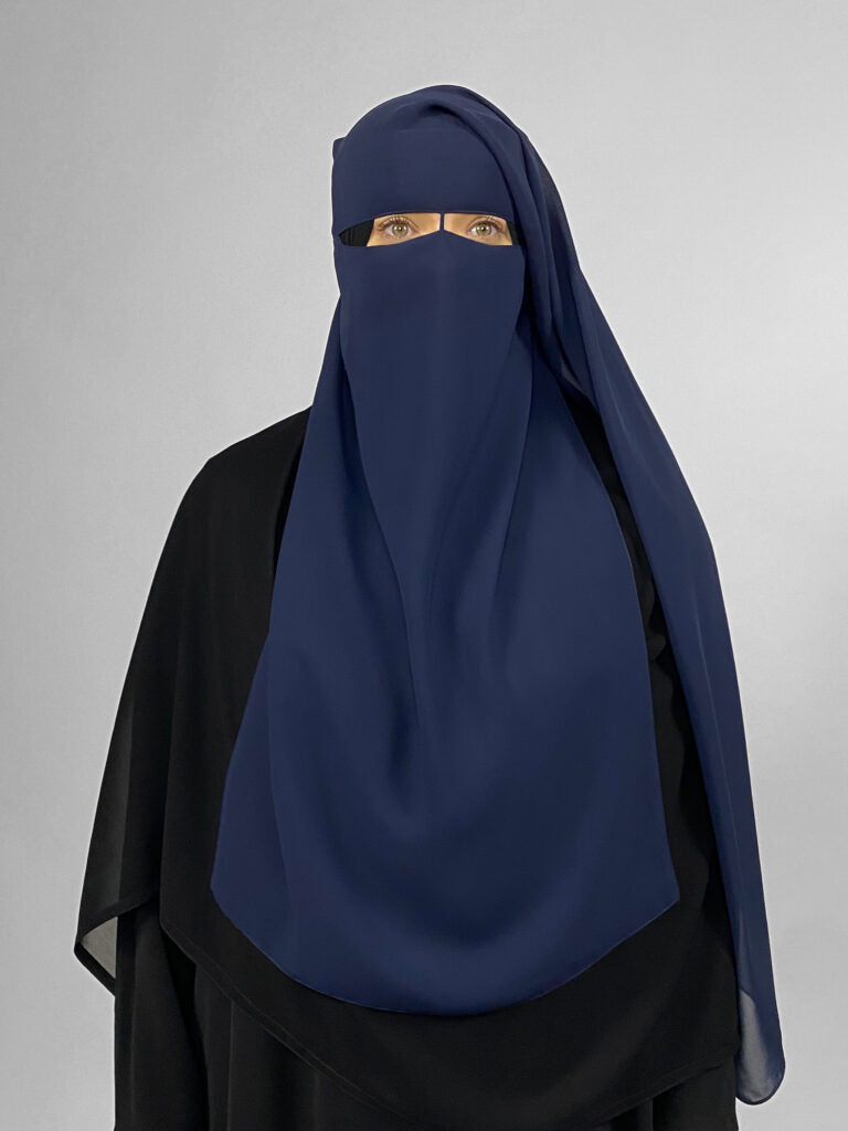Long Rectangular 2 Layer Niqab | Nose String