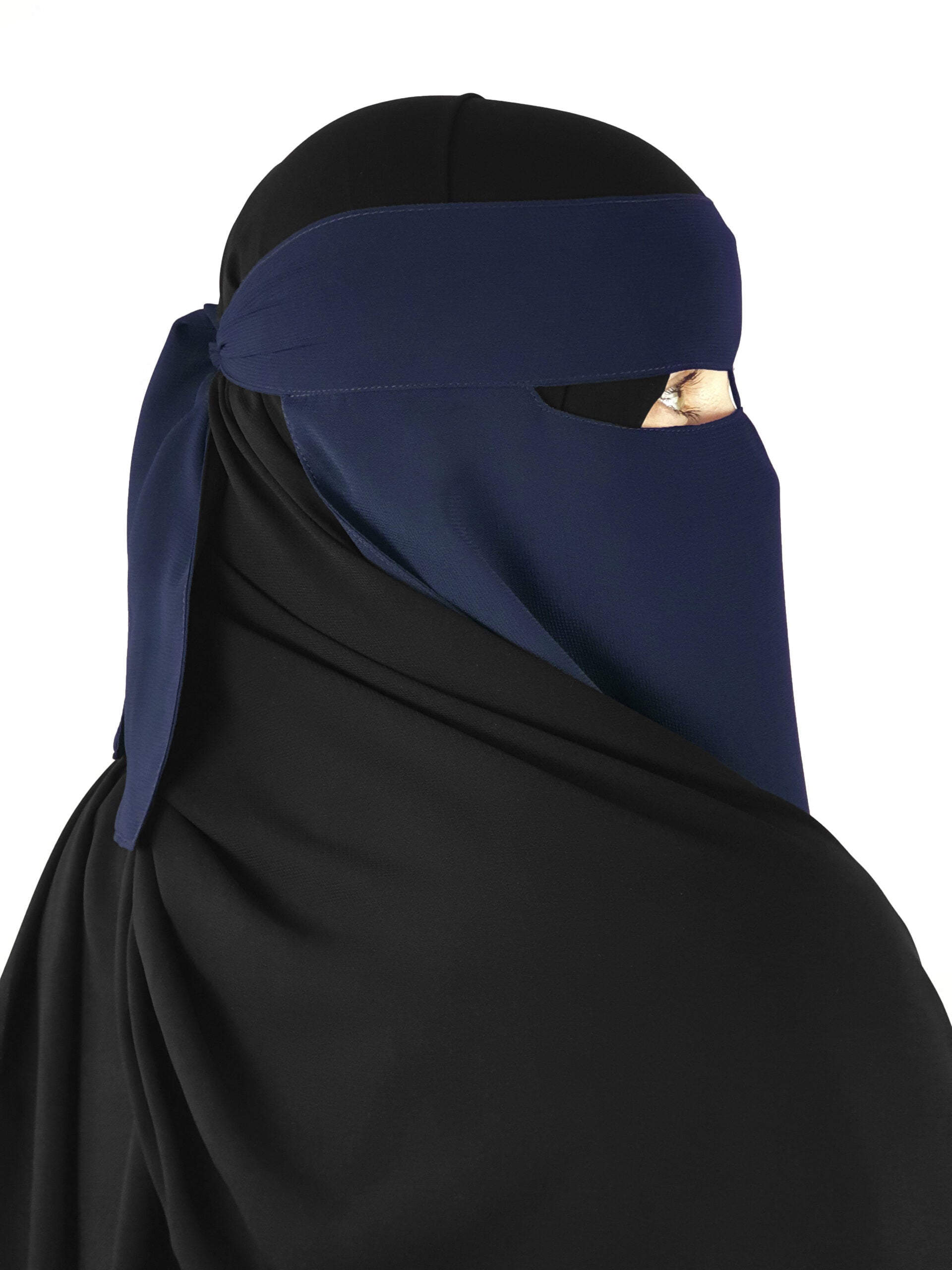 Extra Long 24" Niqab | 1 Layer | Thin Nose String