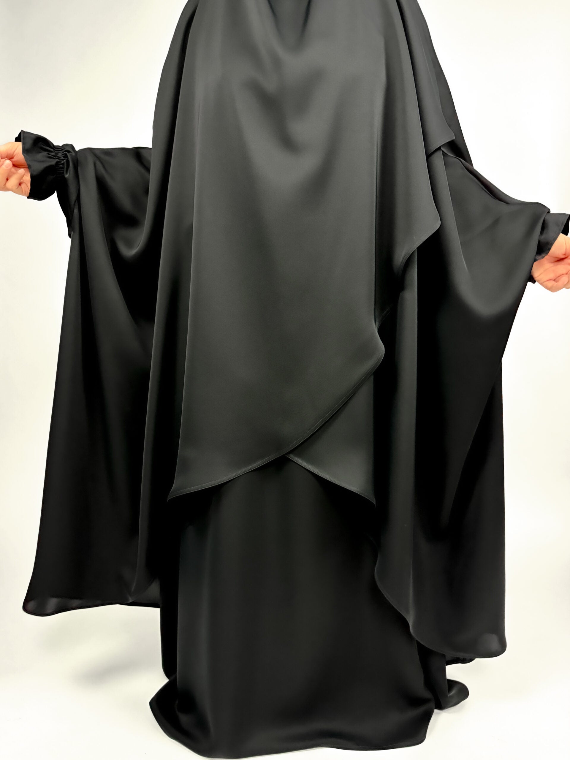 Overlay Jilbab | 2 Piece Nida Jilbab | Elastic Frill Cuff