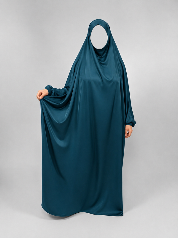 1 Piece Jilbab | Elastic Cuff | Nida | Peacock Jewel