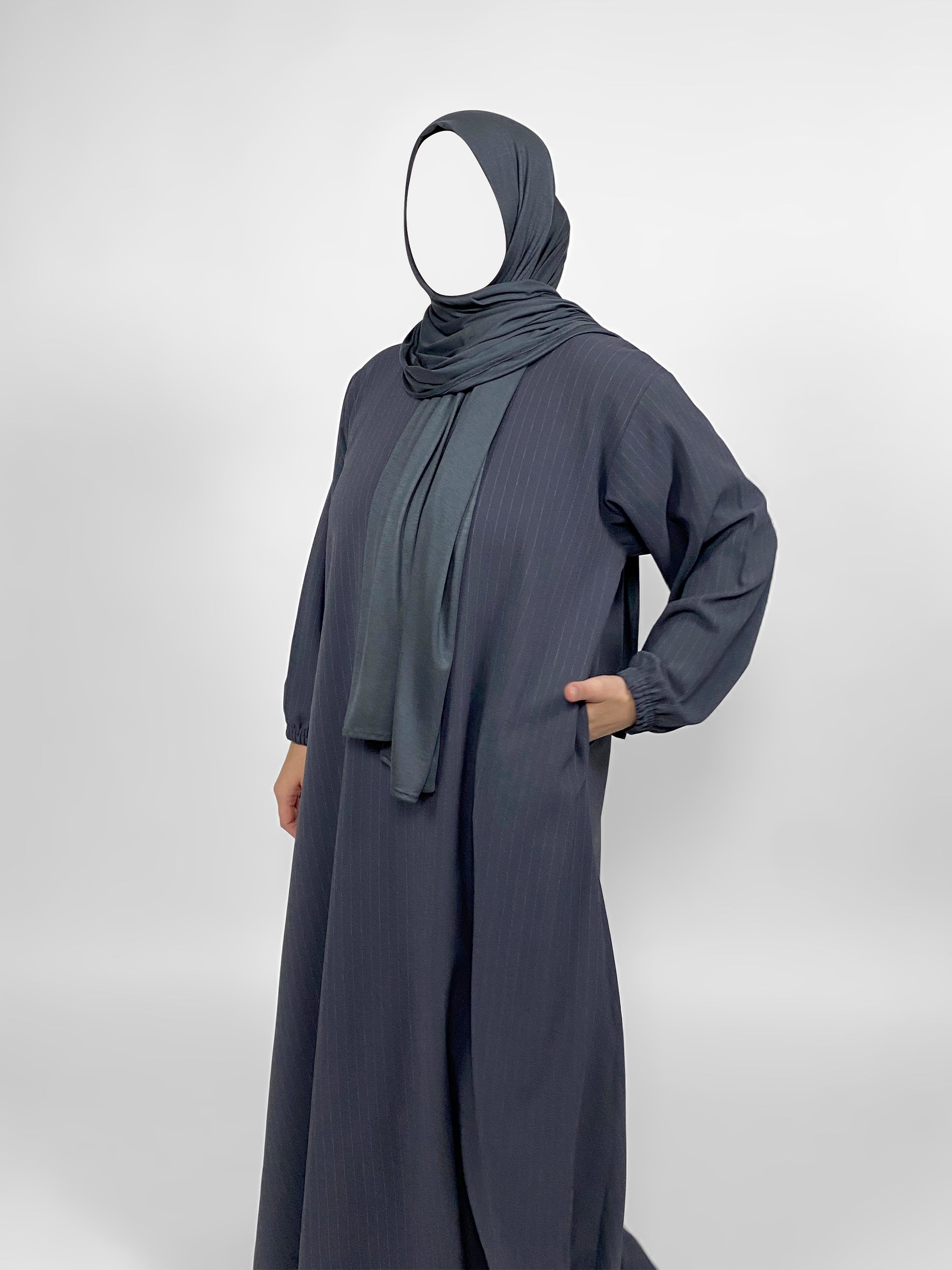 Straight Abaya with Elastic Cuff | Matte