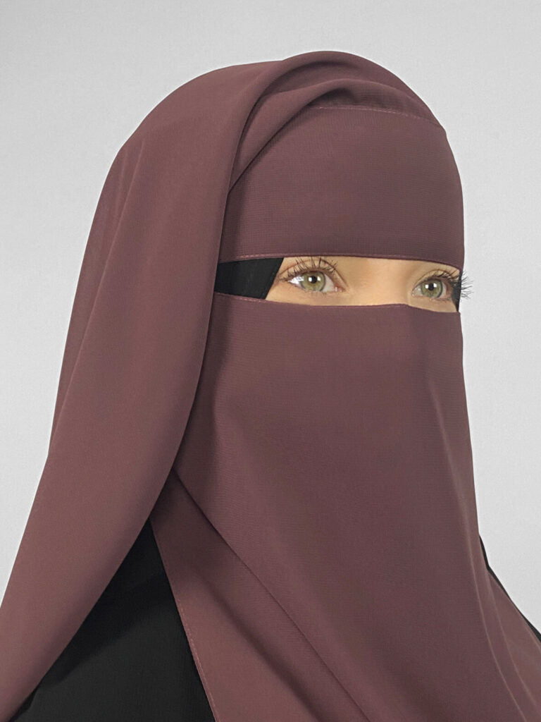 Short 2 Layer Niqab: No-Pinch