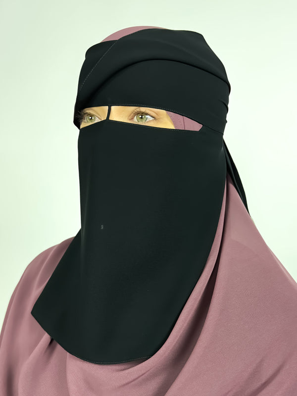 1 Layer Niqab with Eye Flap | Short | Nose String