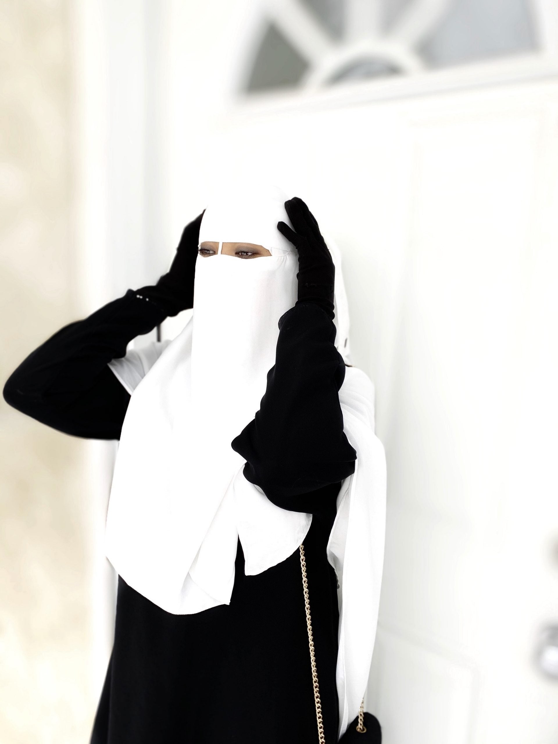 Extra Long 24" Niqab | 1 Layer | Thin Nose String