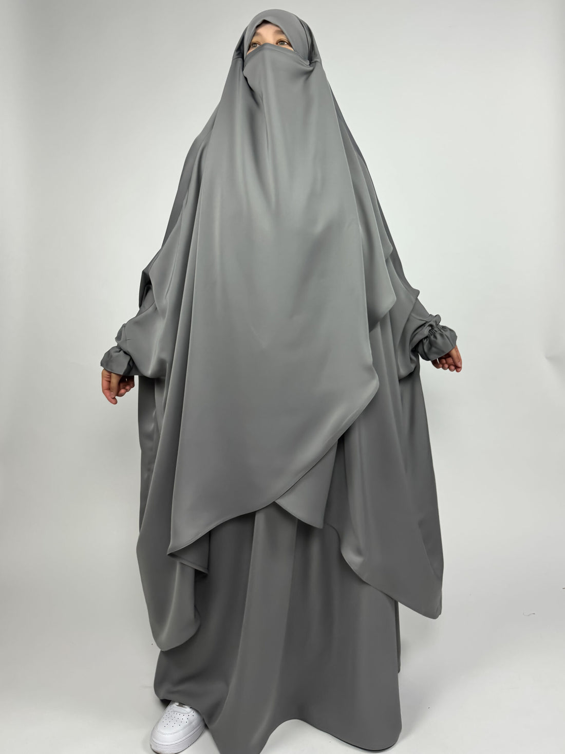 Overlay Jilbab | 2 Piece Nida Jilbab | Elastic Frill Cuff