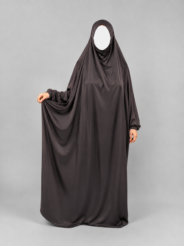 1 Piece Jilbab | Elastic Cuff | Nida | Smoked Taupe