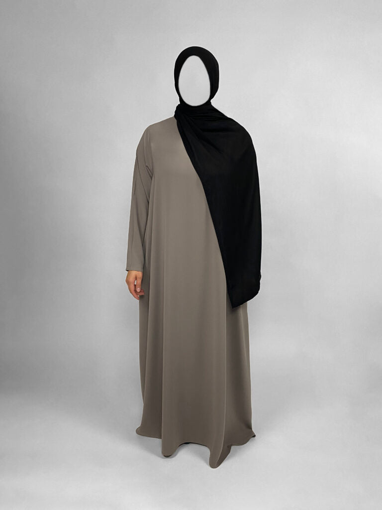 Plain Abaya with Pockets | Round neck | Matte