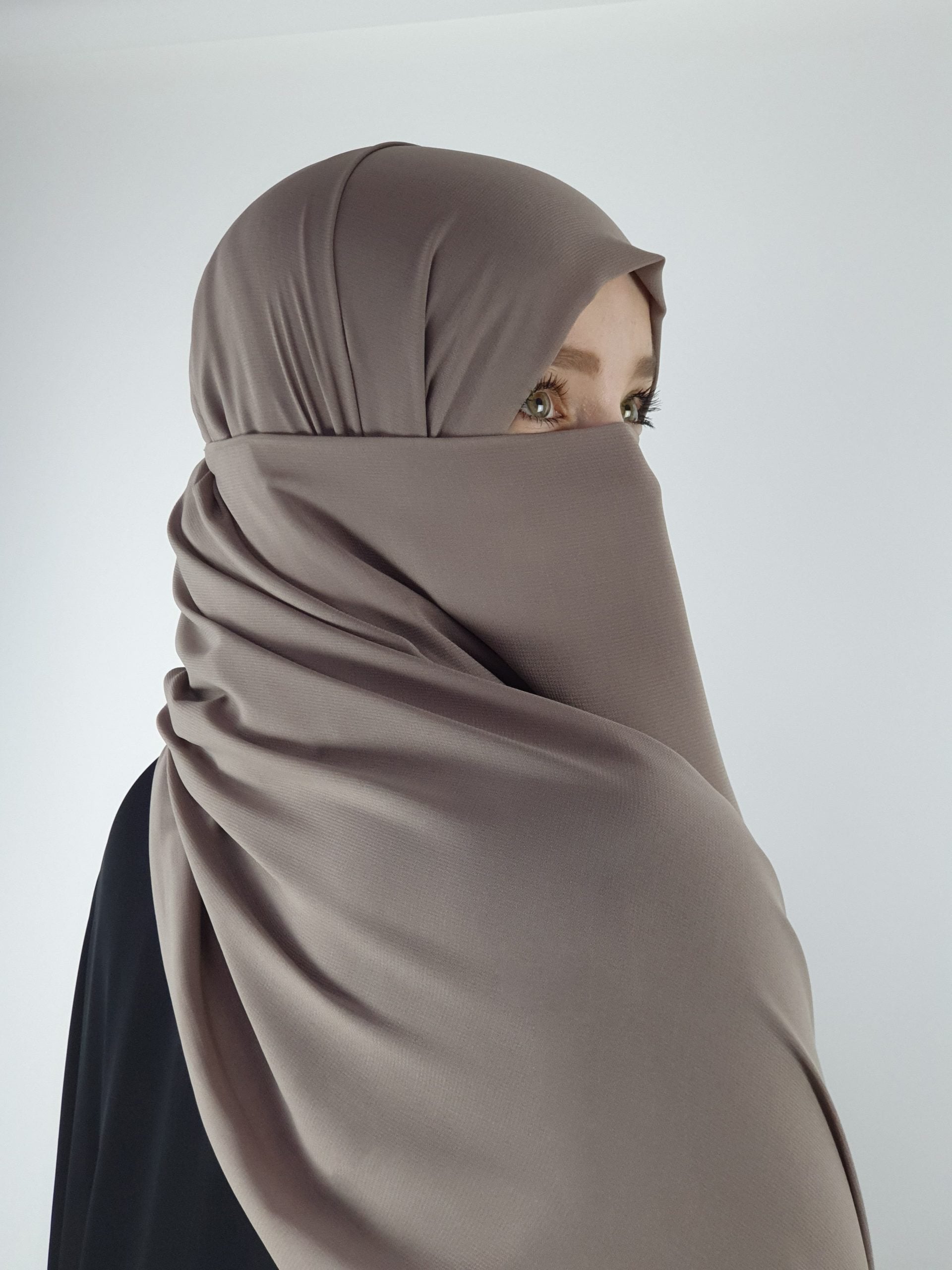 Long Half Niqab 20" | Elastic Back