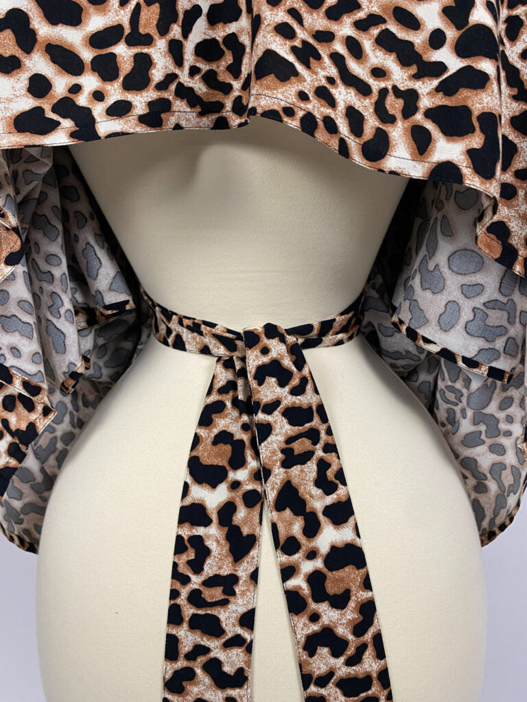 Baati with waist belt | Kaftan | Meksi | Leopard Print