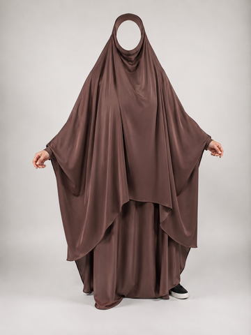 Warm Walnut 2 Piece Jilbab - Waterall Style