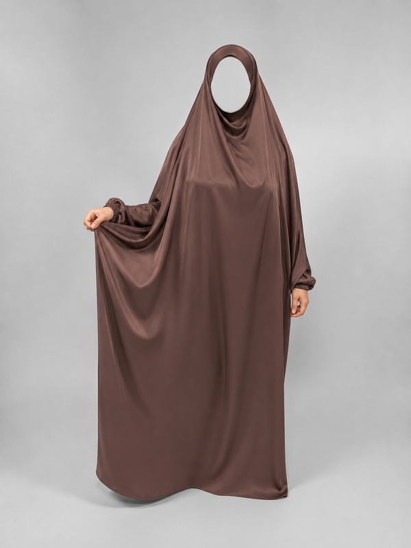 1 Piece Jilbab | Elastic Cuff | Nida | Warm Walnut