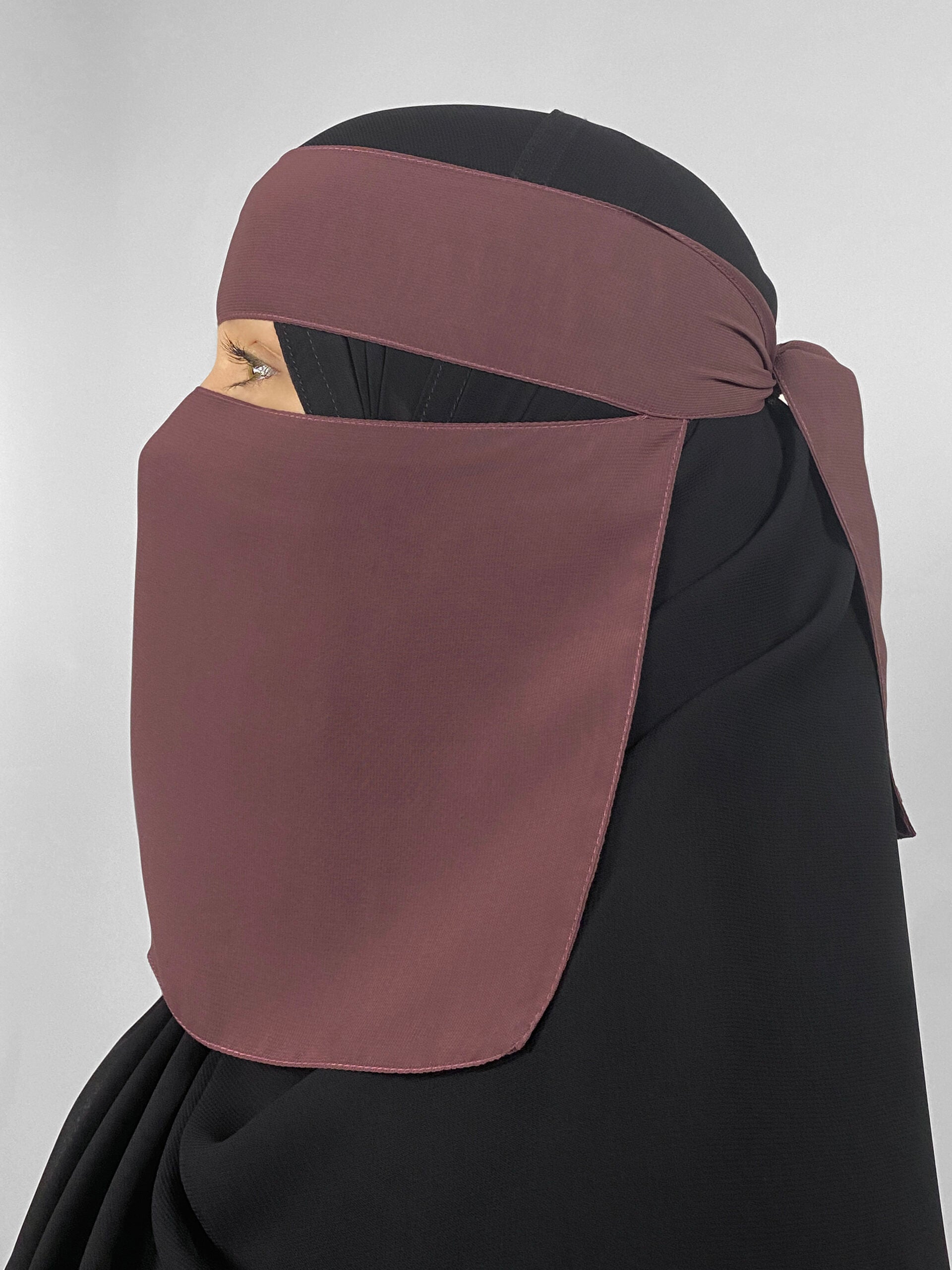 Extra Short 7" 1 Layer Wide Eye Niqab | Black