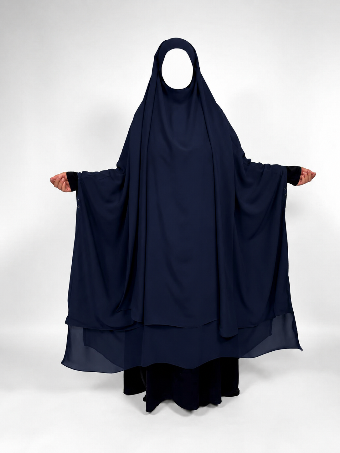 The Concealed Khimar | Long | 2 Layer | Snap Buttons