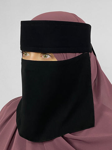 Extra Short 1 Layer | Stiff Headband Niqab | Elasticated Sides