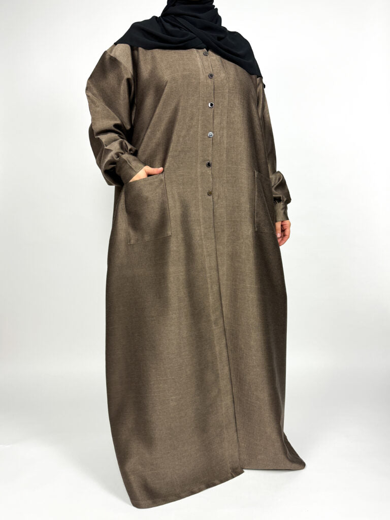 Thick Abaya Coat | Buttons