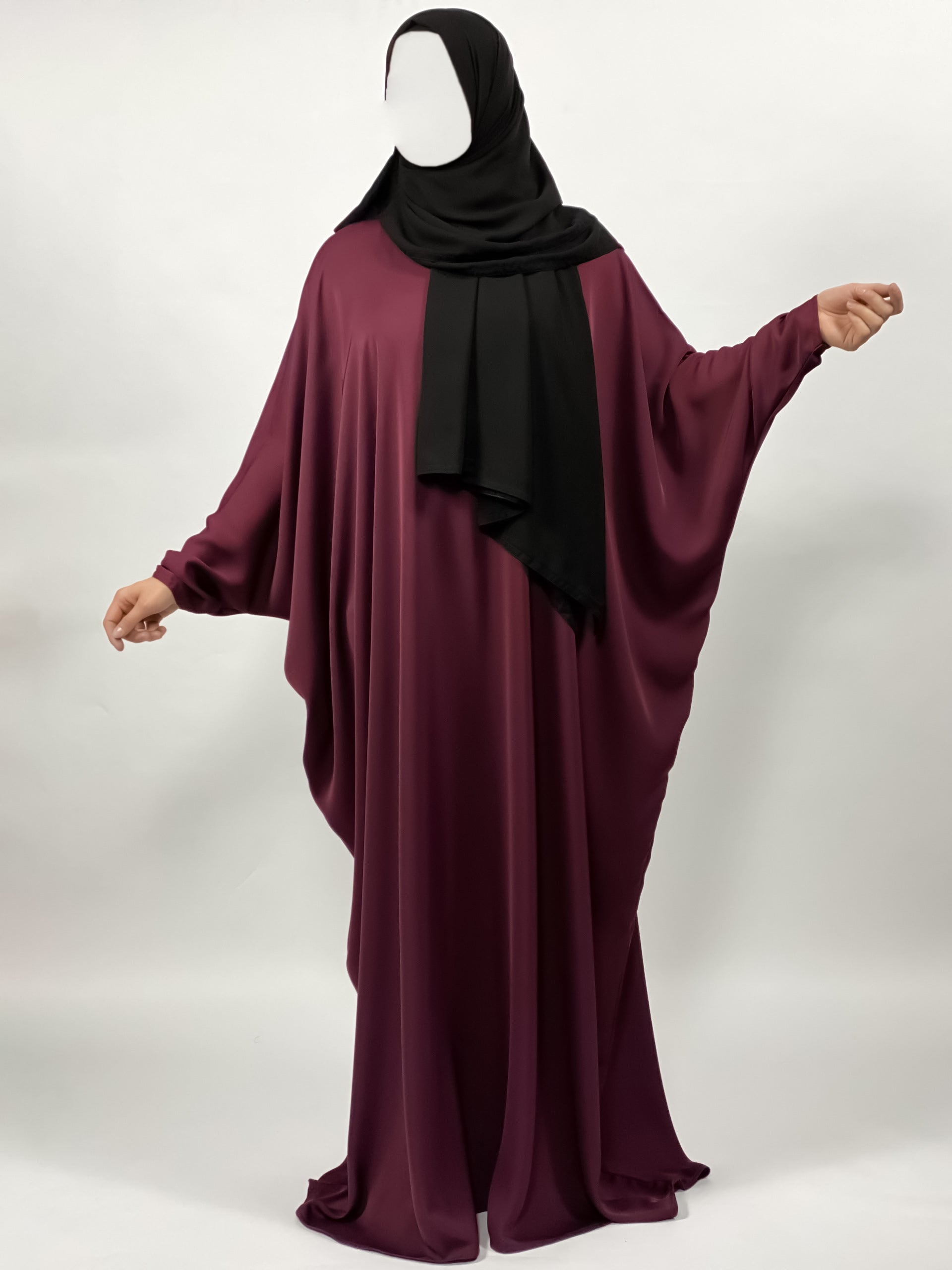 Classic Butterfly Abaya: Burgundy
