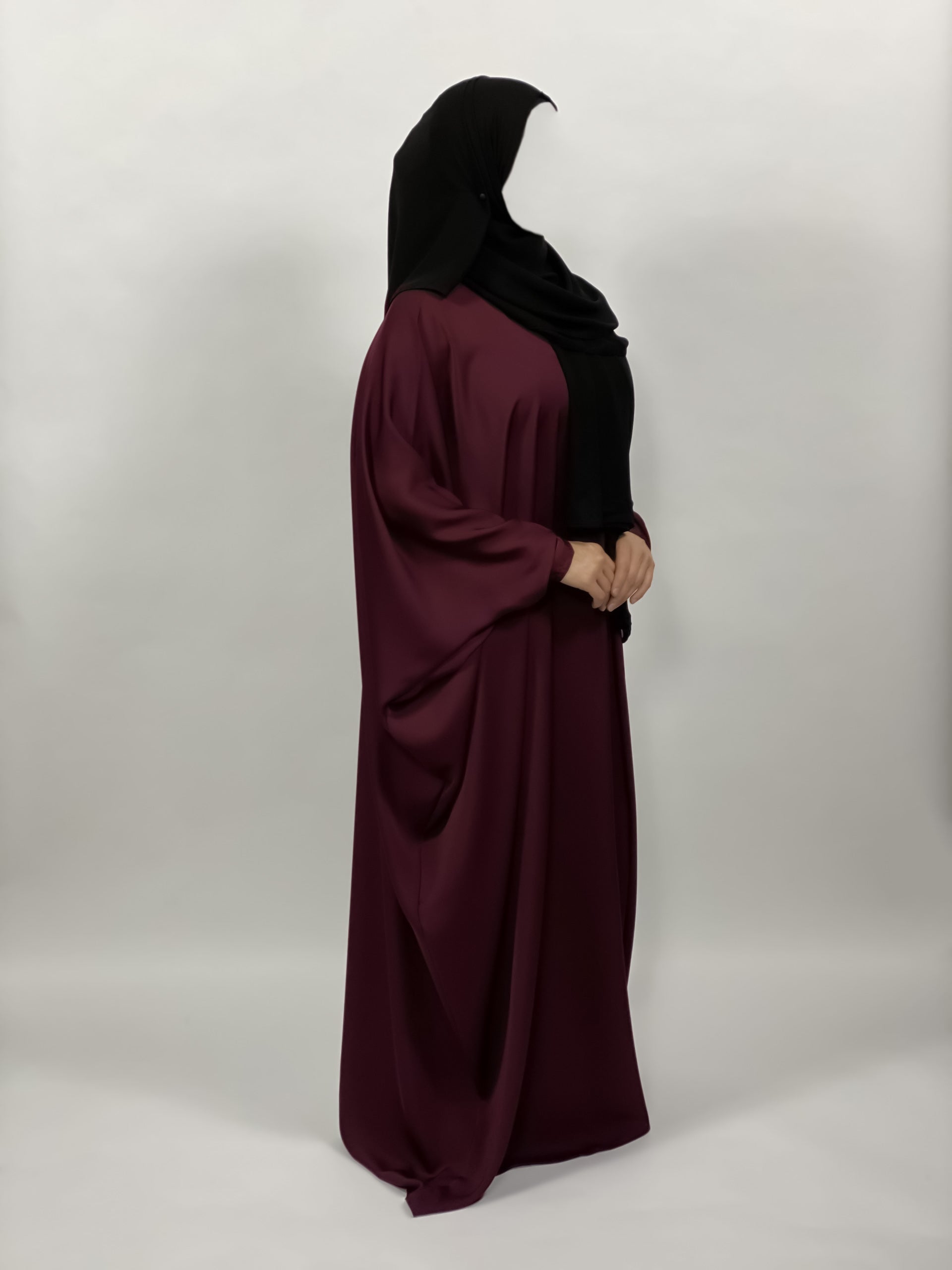 Classic Butterfly Abaya: Burgundy