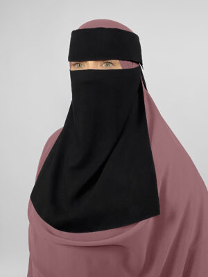 1 Layer Niqab with Eye Flap and Elastic Sides | Medium 14.5" |