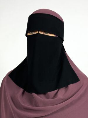 1 Layer Niqab with Eye Flap | Short | Nose String
